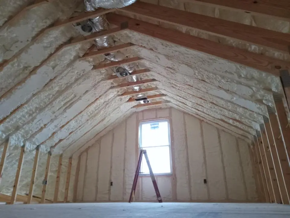 Spray foam roofing application for Crawl Space Insulation project in Dodgeville